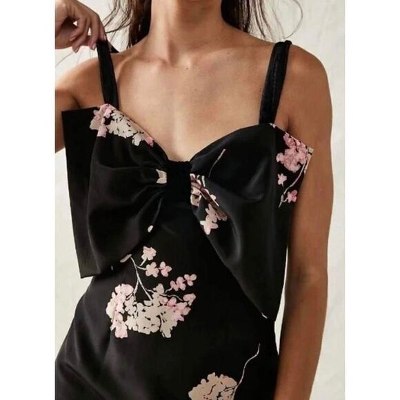 Free People Tie A Bow Mini Dress Size L - Picture 3 of 10